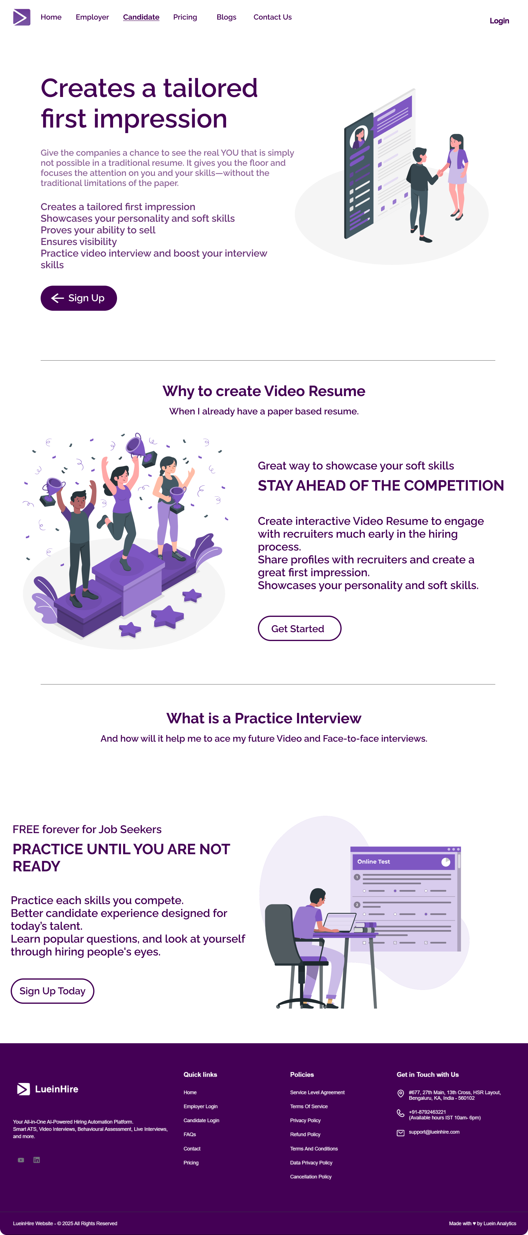 Candidate Page Design